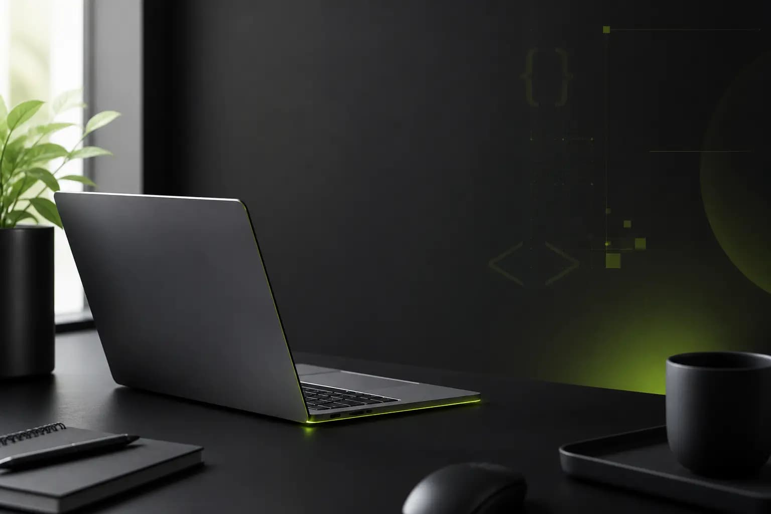 Minimal desk workspace with a lime accent for Interview Coder alternative guide
